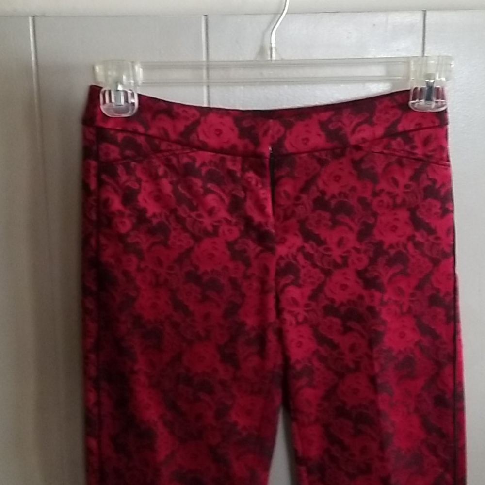 White house Blk maket Red&blk jacquard printed pants
